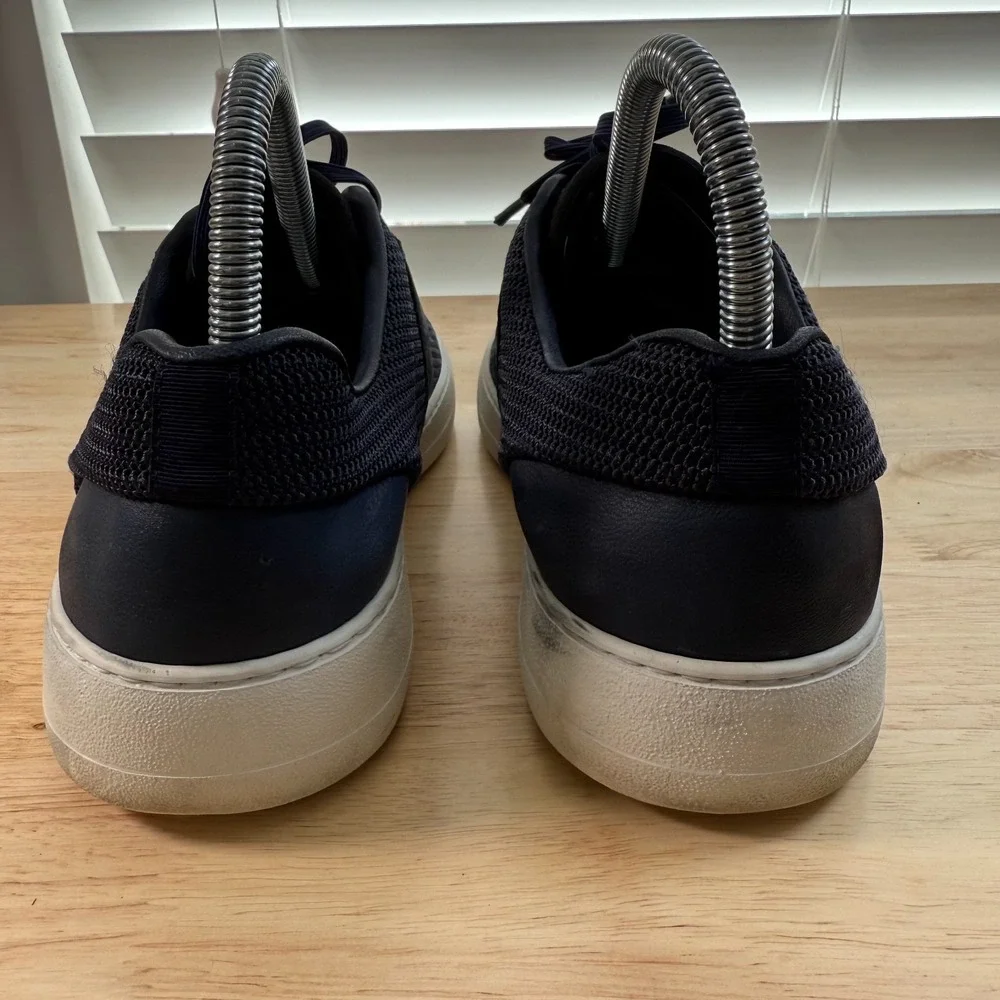 Salvatore Ferragamo Athletic Sneakers‎ Men's Navy Knit Lace-Up Trainers - 6 Wide